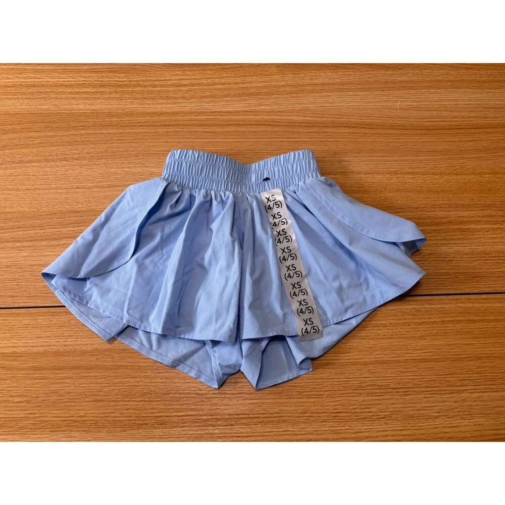 Girls' Champion Light Blue Athletic Shorts with Inner Shorts Size XS (4/5)